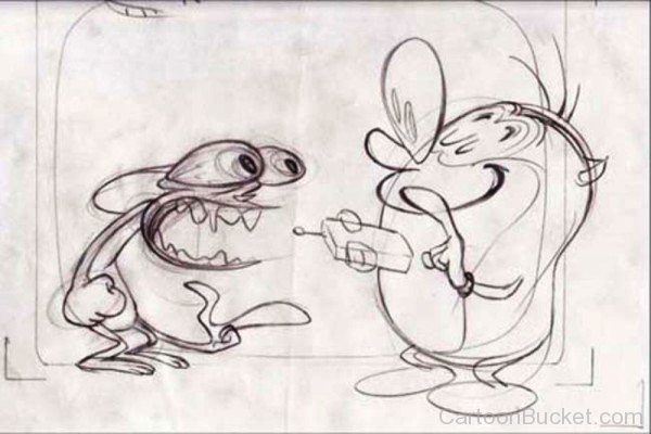 Drawing Of Stimpy J.Cat And Ren-rq202