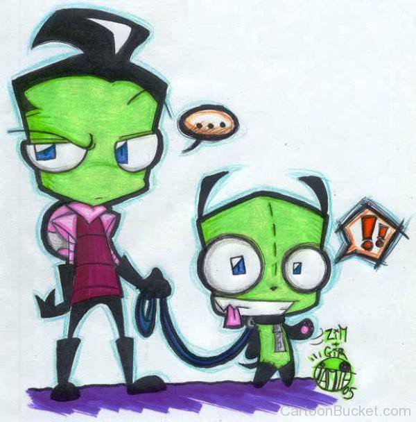 Drawing Of Zim And GIR-plu207