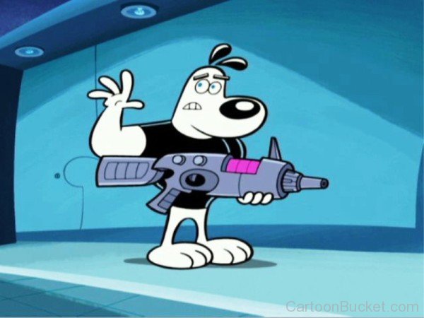 Dudley Puppy Holding Gun-ycx324