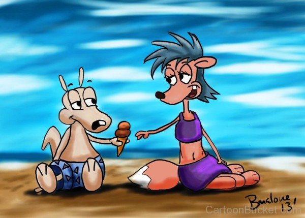 Rocko Giving Icecream To Sheila-ex219