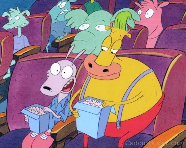 Rocko Watching Movie With Heffer-ex237