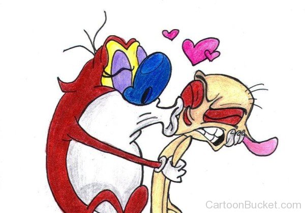 Stimpy Kissing Ren-rq234