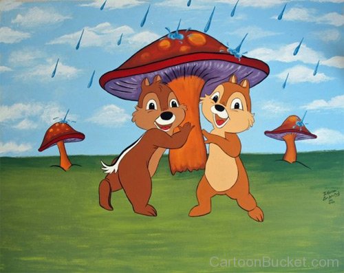 Chip And Dale In Rain-lk45610