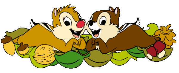 Chip And Dale Laying On Leafs-lk45603