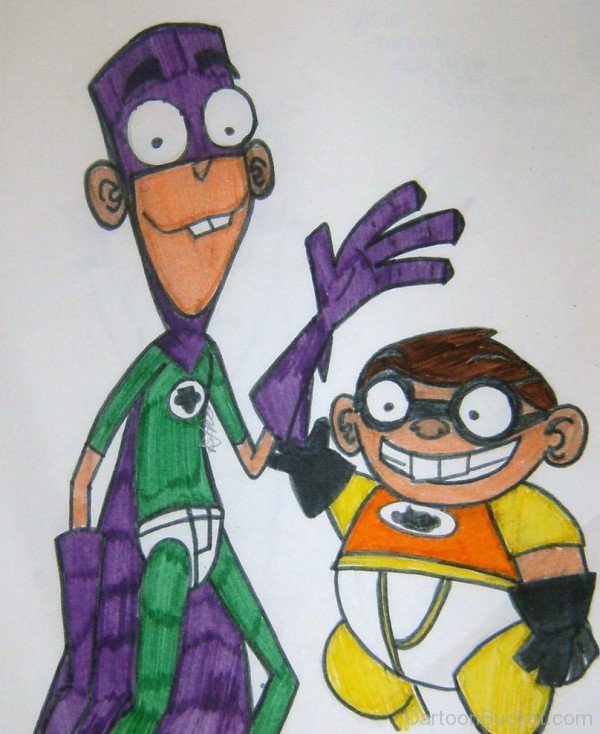 Colourful Sketch Of Chum Chum And Fanboy-as12305