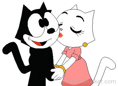 Kitty Kissing Felix The Cat-ys56336