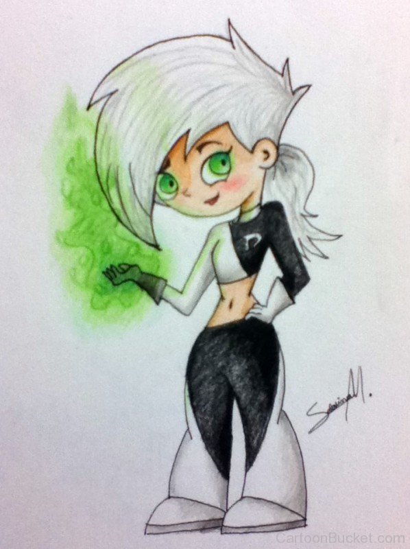 Pencil Colours Sketch Of Dani Phantom-ss25818