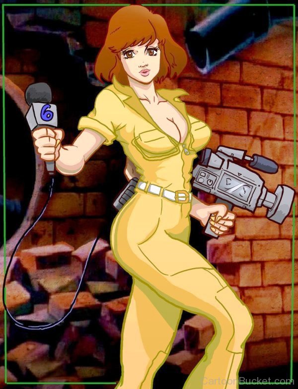 April O'Neil Holding Camera And Mic-rss6205