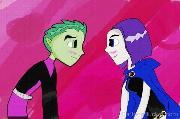 Beast Boy And Raven Looking Eachother-rnd2806