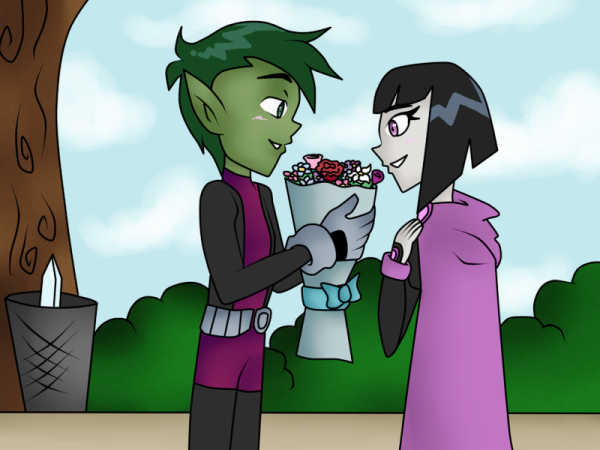 Beast Boy Giving Flowers To Passion-tgg413