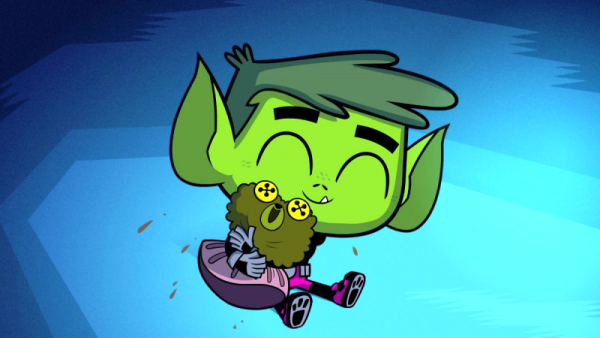 Beast Boy Holding Grouch Tightly-tgg414