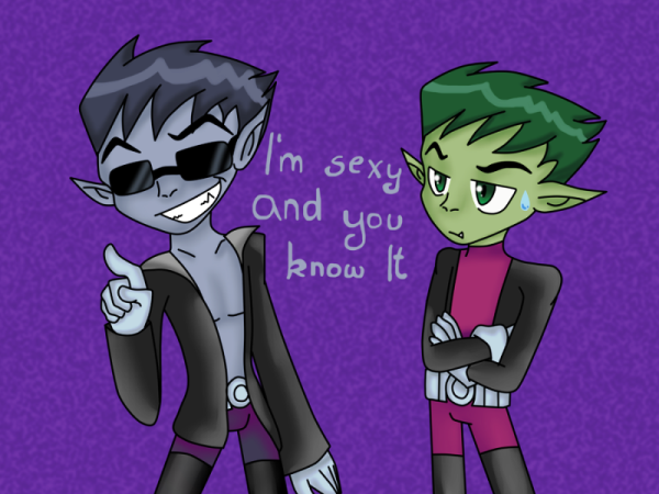 Beast Boy Looking At Evil Beast Boy-tgg421