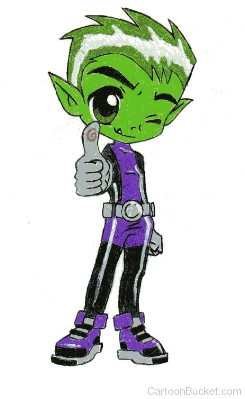 Beast Boy Showing Thumb-tgg431Beast Boy Showing Thumb-tgg431