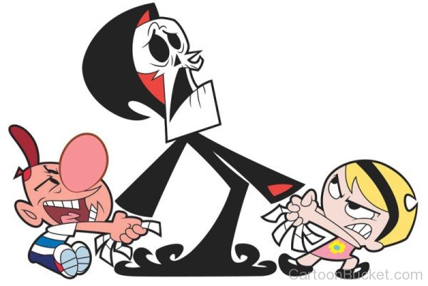 Billy And Mandy Holding Grim Reaper's Hand-plr402