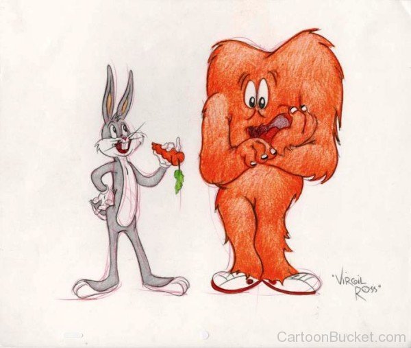 Drawing Of Gossamer And Bugs Bunny-efw301