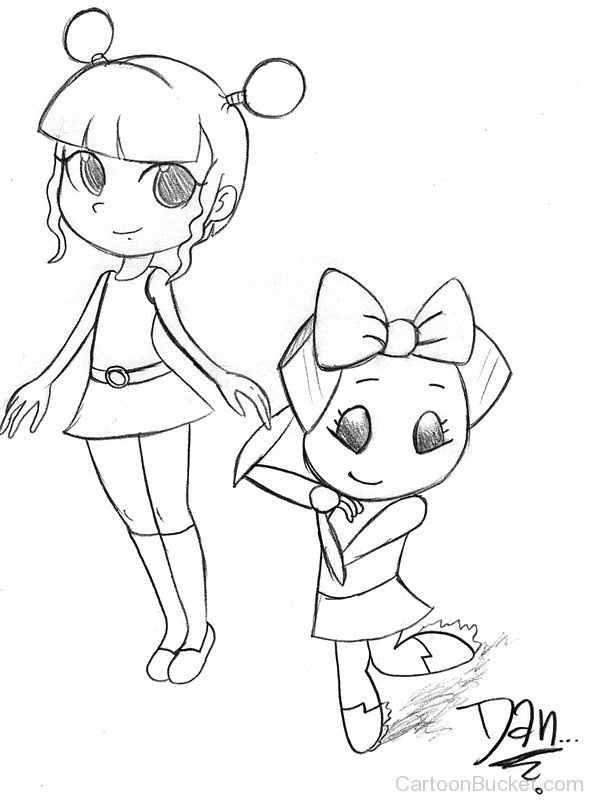 Drawing Of Lola And Robot Girl-uda5401