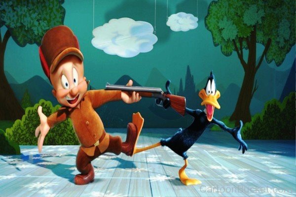 Elmer Fudd And Daffy Looking Happy-ngo9008