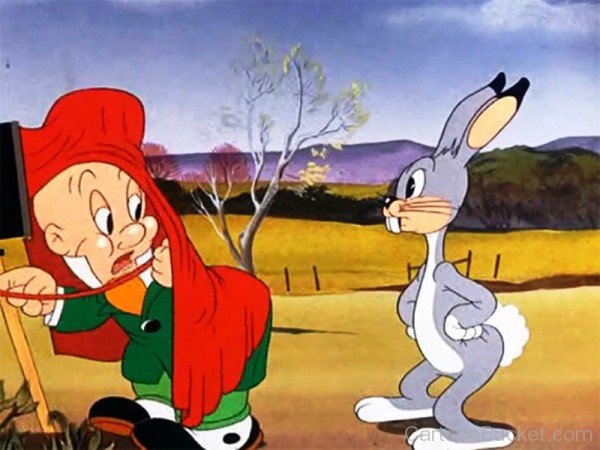 Elmer Fudd Looking Scared At Bugs-ngo9026