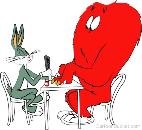 Gossamer Sitting With Bugs Bunny-efw319