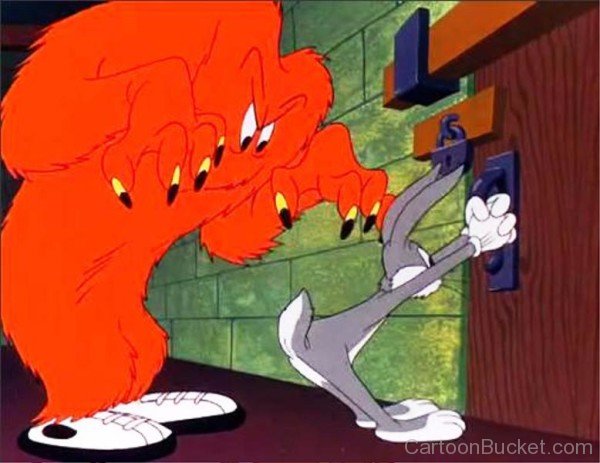 Gossamer Standing Behind Bugs Bunny-efw321