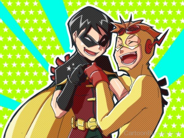 Kid Flash And Robin Laughing-tfw2717