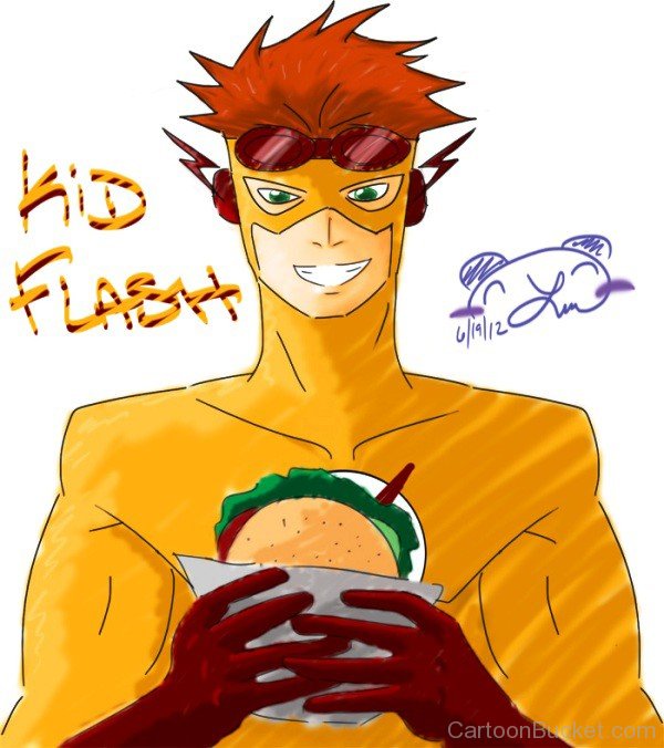 Kid Flash Holding Burger-tfw2721