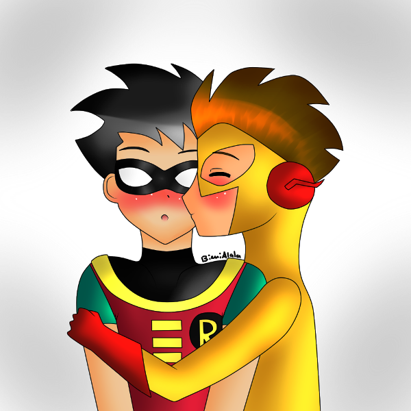 Kid Flash Kissing Robin-ppu9808
