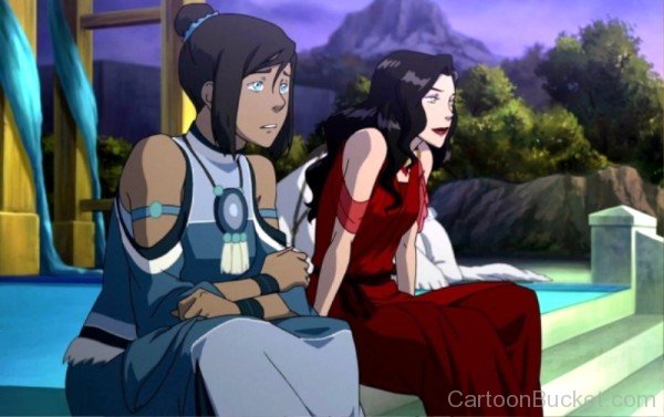 Korra And Asami Looking Serious-pq211