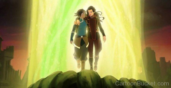 Korra With Her Friend Asami-pq232