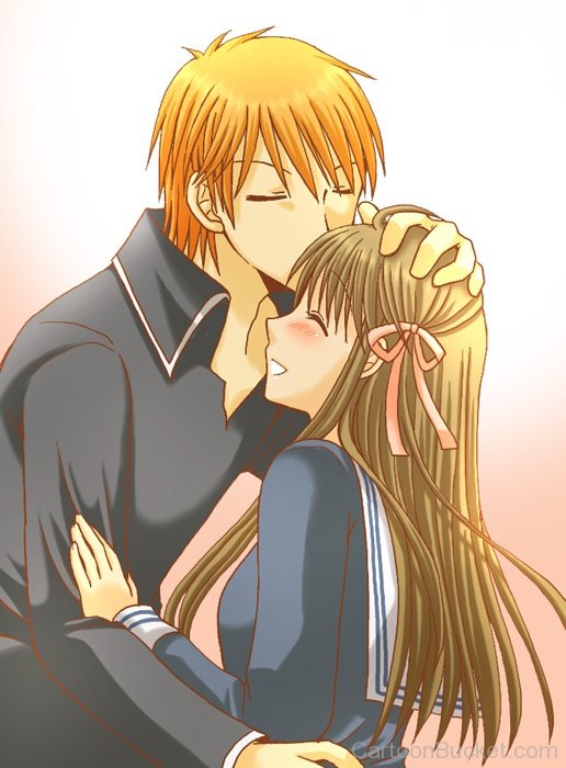 Kyo Sohma Kissing Tohru Honda Head