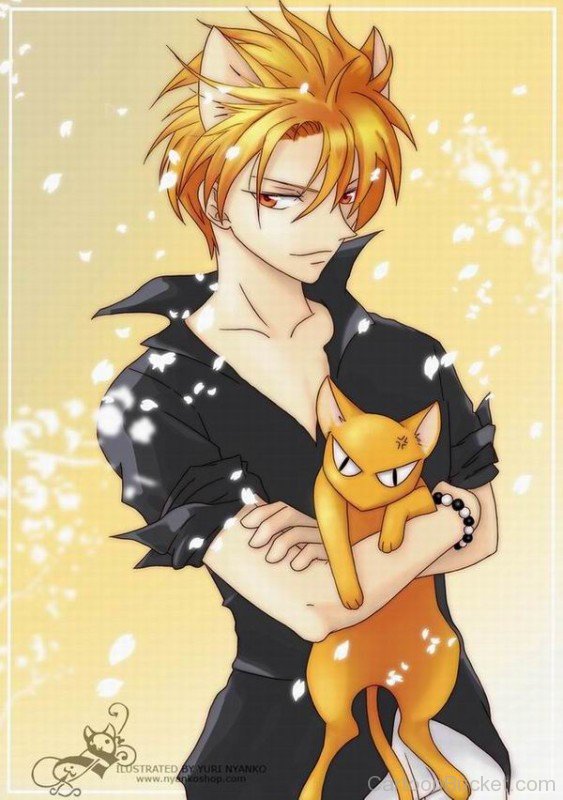 Kyo Sohma With Cat