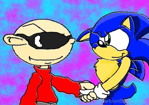 Nigel Uno Holding Sonic's Hand-ybe210