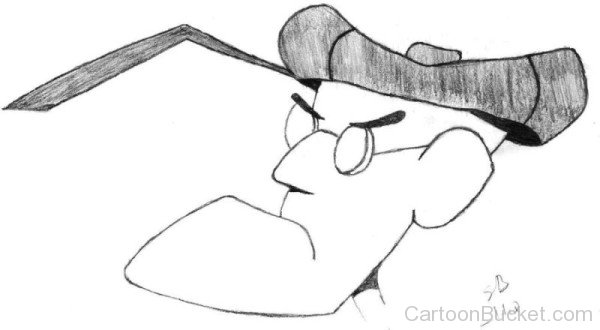 Pencil Sketch Of Eustace Bagge's Face-nba216