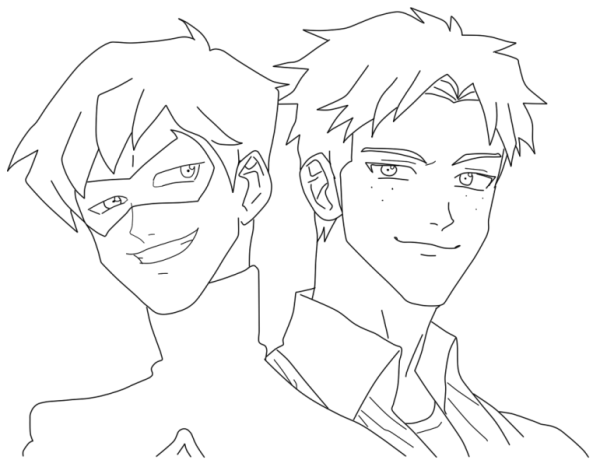 Sketch Of Kid Flash And Robin-tfw2749