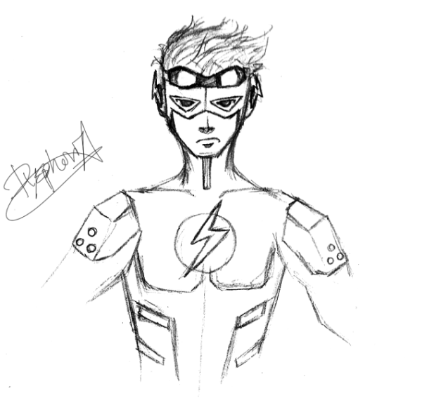 Sketch Of Kid Flash-tfw2750