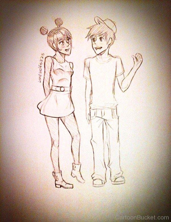 Sketch Of Lola Mbola And Timmy Turner-uda5445