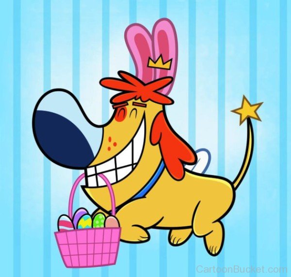 Sparky Carrying Easter Eggs Bucket-yb307