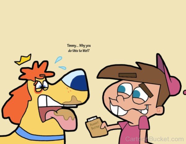 Timmy Giving Peanut Butter To Sparky-yb320