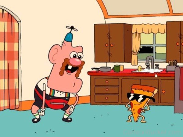 Uncle Grandpa Looking At Pizza Steve