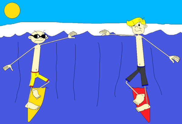 Nigel And Chad Doing Surfing