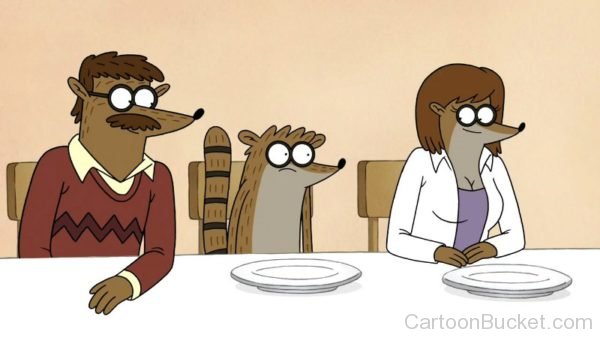 Rigby With His Parents