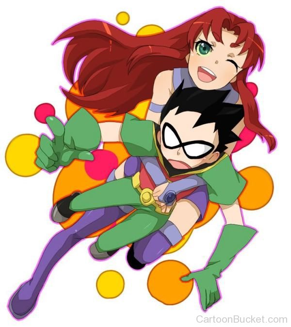 Starfire Playing With Robin