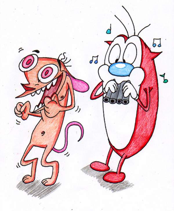 Drawing Of Stimpy And Ren