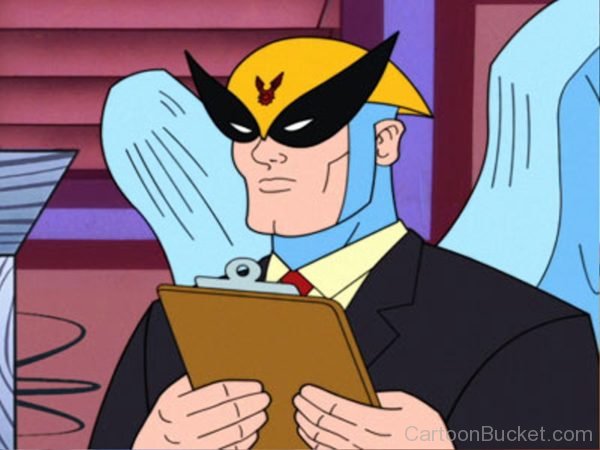 Harvey Birdman Holding Something