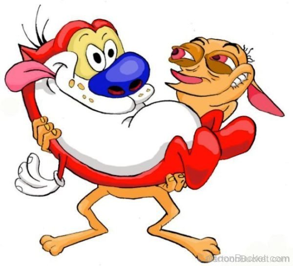 Ren Holding On Stimpy