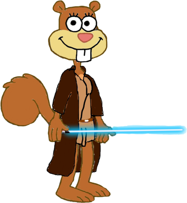 Sandy Cheeks Wearing Brown Coat