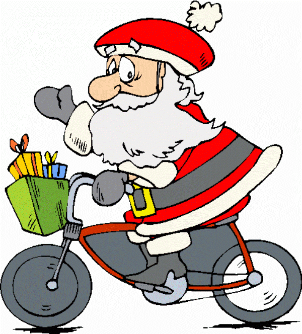 Santa  Sitting On Cycling