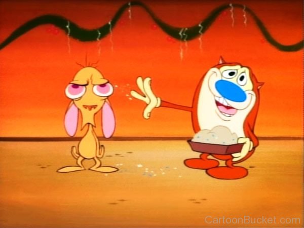 Stimpy Holding Something