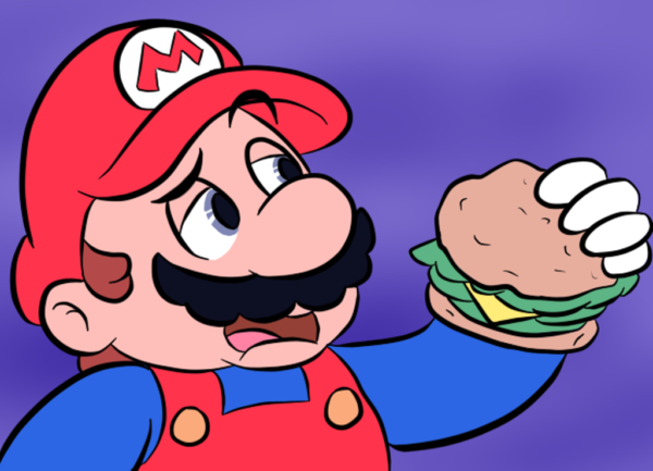 Mario Eating Burger